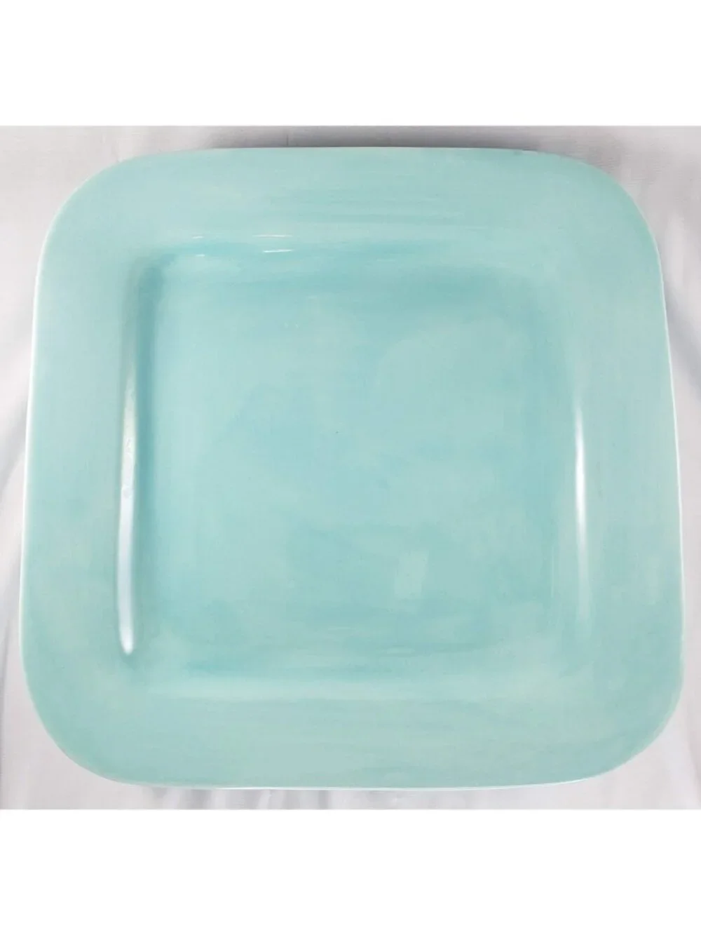 Home American Simplicity Turquoise Aqua Square Dinner Plates Set HTF